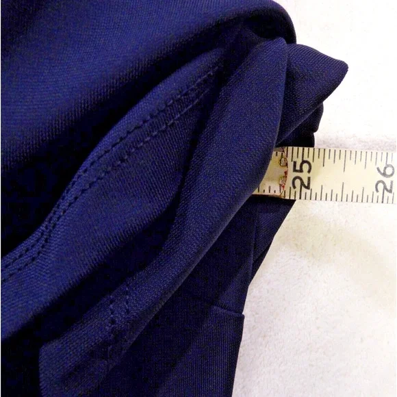 Talbots Dress Womens 16W Navy Blue Jersey Knit Fit and Flare Flutter‎ Sleeve NWT